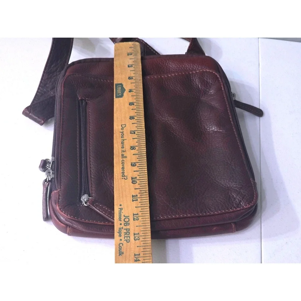 Osgoode Marley Genuine Leather Dark Brown Crossbody Messenger Bag Multi-Pocket